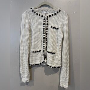 Cabi White Gabrielle Cardigan Small